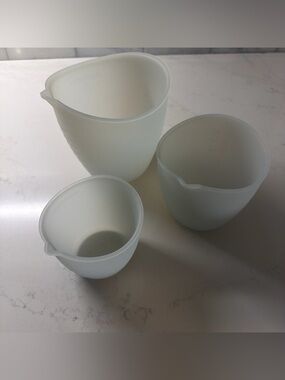 Pampered Chef Set Of 3 Silicone Prep Bowls 1751 Nesting 1, 2, 3 Cup, EUC
